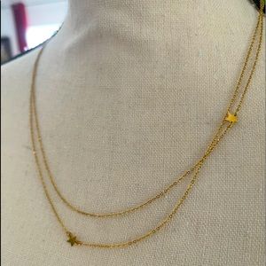 ⭐️🌟⭐️Jennifer Zeuner Double star yellow gold plated necklace